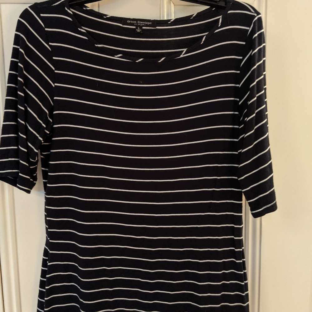 Black with white stripes top
